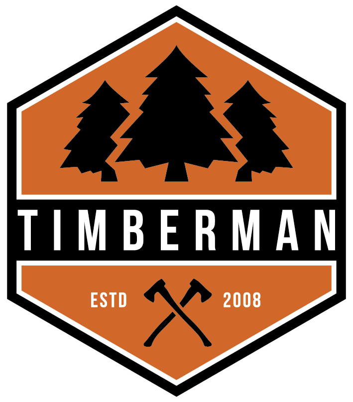 Logo på Timberman skogstjänster. Timberman metsäpalvelu logo.